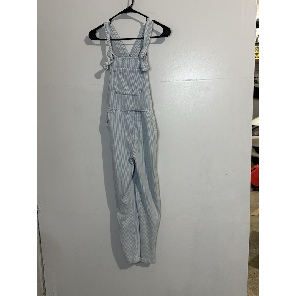 MNG Kids Railroad Striped Denim Overalls Size 11/12